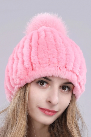 шапка кролик розовый
