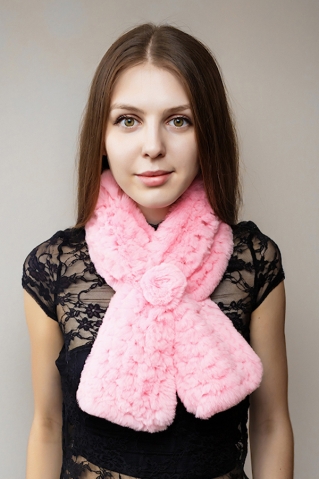 меховой шарф розовый